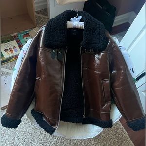 Brand New Mango Faux Shearling-Lined Jacket